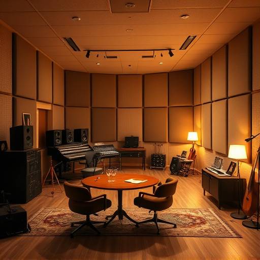 A spacious and acoustically treated recording room at Aetheria Soundscapes